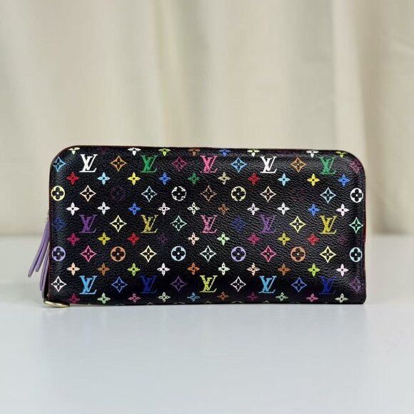 Louis Vuitton Multicolor Black Leather Wallet with Colorful Monogram Design - Picture 1 of 8